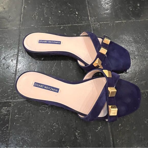 Stuart Weitzman Thong Rose Studded Flat Sandal - Picture 5 of 8